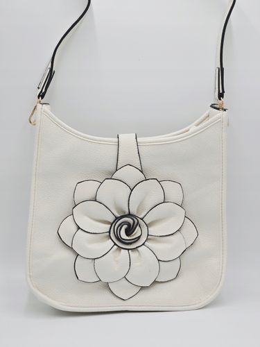 Maxfly - torebka listonoszka skóra ekologiczna kwiat 3D kremowy H503 na Arena.pl