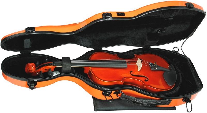 Fiberglass futerał skrzypcowy skrzypce UltraLight 4/4 M-case Pomarańczowy Jasny zdjęcie 6