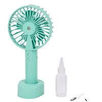 Wiatrak wentylator ręczny z rozpylaczem mgiełki podstawka na telefon zielony