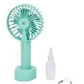 Wiatrak wentylator ręczny z rozpylaczem mgiełki podstawka na telefon zielony