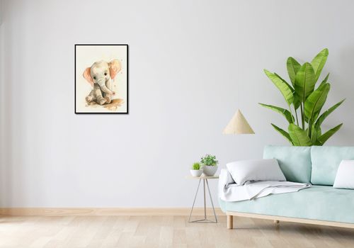 Plakat 50x65cm Siwy Słonik na Arena.pl