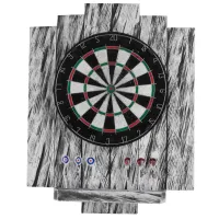 Drewniana Kaskada Osłona Ścienna John Paddle do Darta w Stylu Loftowym - Retro Vintage Old White Black Uniwersalny