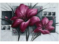 100 70CM OBRAZ PŁÓTNO MAKOWY DUET PŁÓTNO RAMA