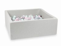 Suchy basen jasnoszary 110x110x40 z piłeczkami 600 sztuk (przezroczyste, perłowe, srebrne, jasnoróżowe, jasnomiętowe)