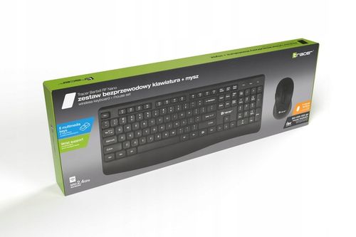 KLAWIATURA I MYSZ BEZPRZEWODOWA ZESTAW CZARNY USB 1600 DPI REGULOWANE NÓŻKI na Arena.pl