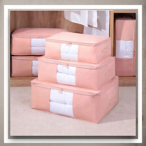 Pokrowiec Na Pościel Pod Łóżko Pojemnik Na Ubrania Torba Miękki Różowy S na Arena.pl