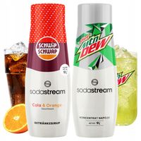 Zestaw 2 Syropów Sodastream Shwip Shwap Cola Pomarańcza + Mountain Dew