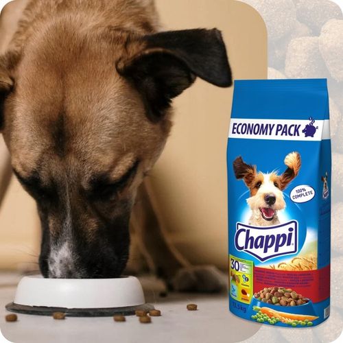 SUCHA KARMA CHAPPI 13,5KG DLA DOROSŁYCH PSÓW Z WOŁOWINĄ DROBIEM I WARZYWAMI na Arena.pl