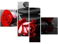 OBRAZ RÓŻE TLE KAMIENI AKCENT KOLORYSTYCZNY