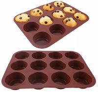 FORMA DO PIECZENIA MUFFINEK CIASTEK BABECZEK 12 sztuk SILIKONOWA 33 cm
