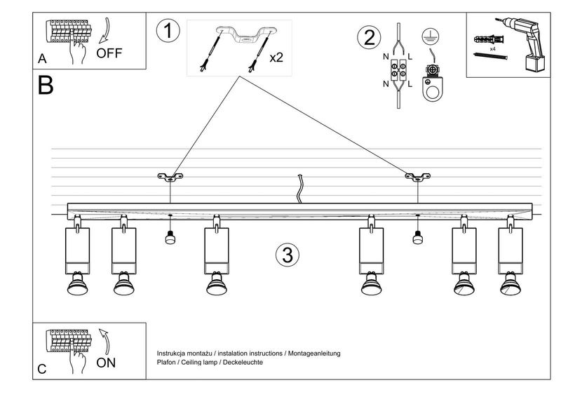 Regulowana LAMPA sufitowa MERIDA SL.0464 metalowa OPRAWA reflektorki białe zdjęcie 5