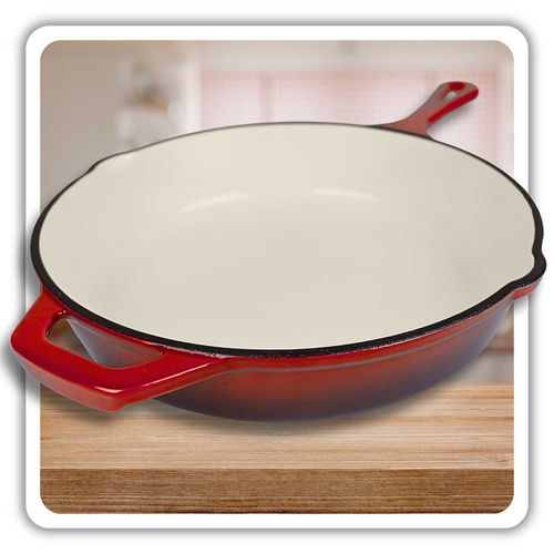 emaliowana patelnia żeliwna 26cm hage czerwona na Arena.pl