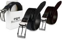 Beltimore pasek męski skórzany dwustronny czarno-brązowy A60