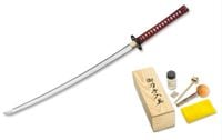 Miecz samurajski ostra Katana Boker Magnum Red Samurai Stal zestaw