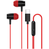 CANYON Słuchawki dokanałowe SEP-5 Przewód USB-C Czerwone