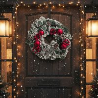 Wianek Świąteczny Girlanda Ozdoba na drzwi okno Merry Christmas 40cm Stroik