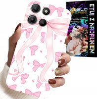 ETUI DO MOTOROLA MOTO G15 - RÓŻOWE WSTAZKI WSTĄZKA MODNE WZORY CASE