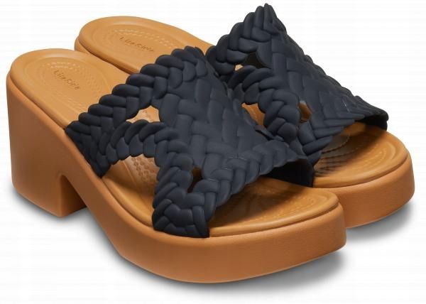 Damskie Klapki Koturn Crocs Brooklyn Woven Heel 209979 Slide 39-40 zdjęcie 2