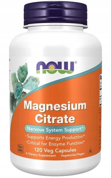 NOW FOODS MAGNESIUM CITRATE 120K MAGNEZ SKURCZE zdjęcie 1