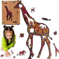 puzzle drewniane eko 55 cętkowana żyrafa a4 puza4-00733