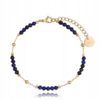 Bransoletka damska złota By Dziubeka lapis lazuli 20cm