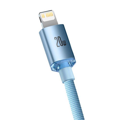 kabel usb-c do ip baseus crystal shine,  20w, 1.2m (niebieski) na Arena.pl
