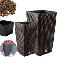 2x Doniczka wysoka DRTS + wkład, keramzyt 2l Zestaw Donica 2szt