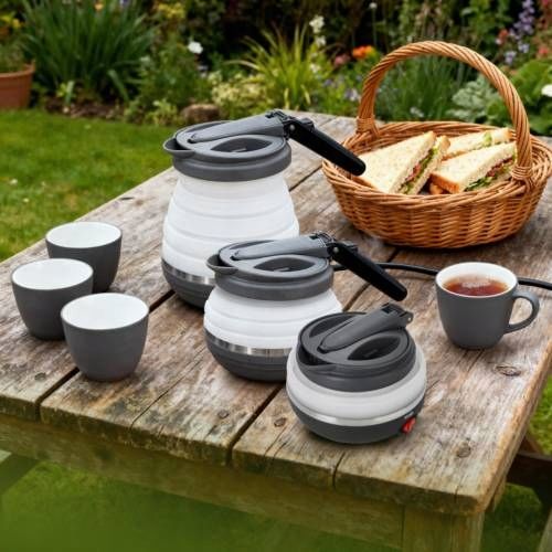 Czajnik Turystyczny Składany Silikonowy Szary AGD Drobne Do Kuchni na Arena.pl