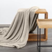 Koc jednokolorowy flano KLORI 150X200 beżowy