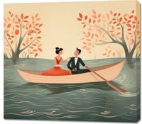 Obraz 100x90cm Romantyczna Eskapada po Rzece