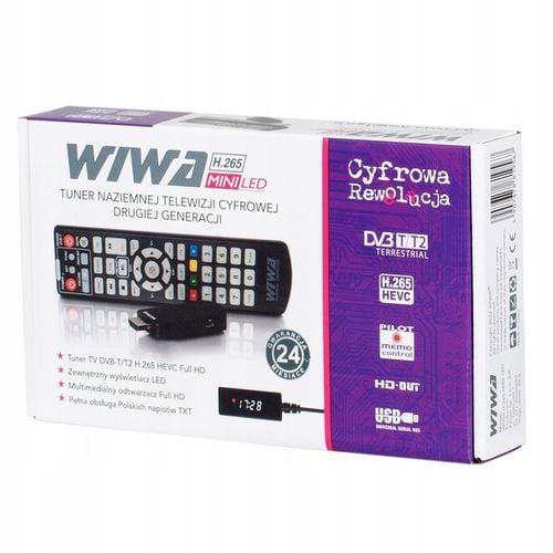 TUNER DEKODER DVB-T2 TV NAZIEMNE H.265 HEVC HD USB HDMI WIWA MINI LED na Arena.pl