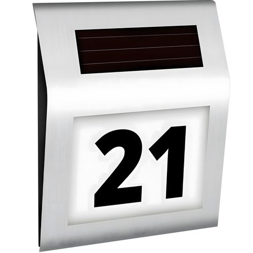 Numer domu podświetlany solarny z czujnikiem zmierzchu metalowy na Arena.pl