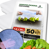 GRUBA WŁÓKNINA BIAŁA 1,6X20M 50G OTULINA OKRYCIOWA ZIMOWA FLIZELINA OSŁONA