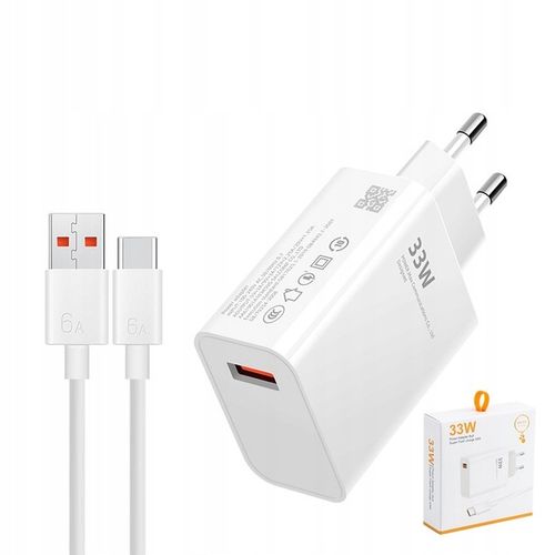 SZYBKA ŁADOWARKA DO XIAOMI REDMI NOTE 33W 3A + 1M KABEL USB TYP C 6A na Arena.pl