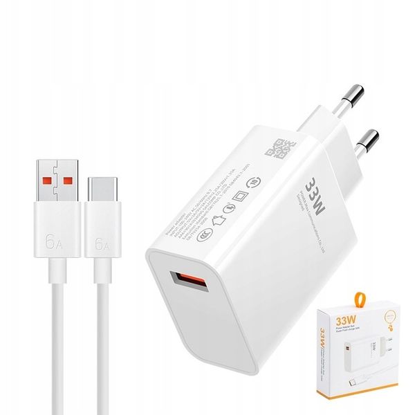 SZYBKA ŁADOWARKA DO XIAOMI REDMI NOTE 33W 3A + 1M KABEL USB TYP C 6A zdjęcie 5
