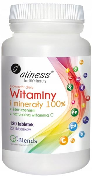 ALINESS Witaminy i minerały 100% KOMPLEKS MULTIWITAMINA 2x120 tabletek zdjęcie 2