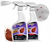 MOCNY ŚRODEK SPRAY PREPARAT NA PLUSKWY PRUSAKI 500ML 2 SZTUKI CYPERMETRYNA