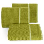 Ręcznik bawełniany frotte z ozdobną bordiurą CALEB 70X140 oliwkowy