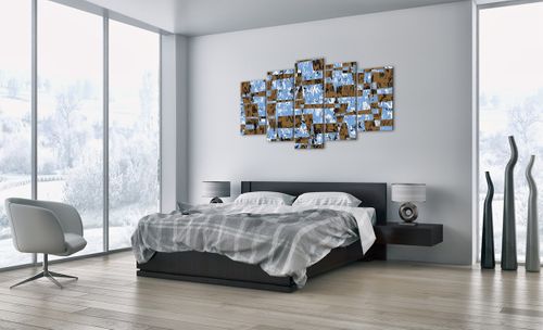 Obraz Na Płótnie - Kolor Błękit Brąz  - 160X85 Cm - Ea160X85-3729 na Arena.pl