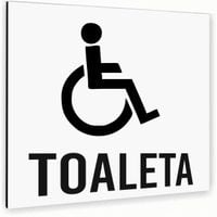 Tabliczka DIBOND TOALETA DLA NIEPEŁNOSPRAWNYCH BIAŁA Tablica nierdzewna