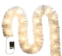 łańcuch led choinkowy biały na baterie świąteczny na choinkę 6 metrów