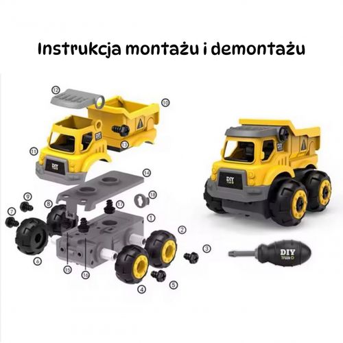 WOOPIE Zdalnie Sterowany Samochodzik Budowlany DIY na Arena.pl