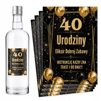 Naklejki na butelki Wódkę urodzinową na urodziny 18 20 30 40 50 60 70 -8szt