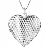 NASZYJNIK SERCE MEDALION KOLOR SREBRNY NA ZDJĘCIA