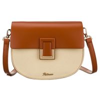 mała torebka damska w kształcie podkówki w kolorach ecru