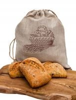 Worek lniany na chleb z podszewką. Haft, 26x36 cm