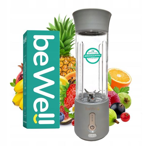 BLENDER KIELICHOWY DO SMOOTHIE I KOKTAJLI RECZNY beWell 500ml BEZPRZEWODOWY zdjęcie 9