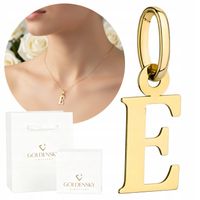 Złota zawieszka LITERKA E 585 NA PREZENT DELIKATNA GRAWER GRATIS