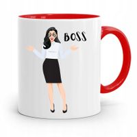 Kubek Czerwony Dla Szefowej Boss Prezent Z Nadrukiem Ze Zdjęciem