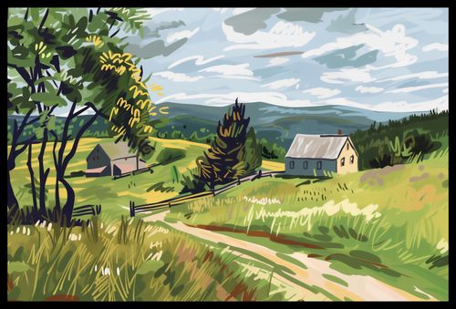 Plakat 60x40cm Bujna Wieś na Arena.pl